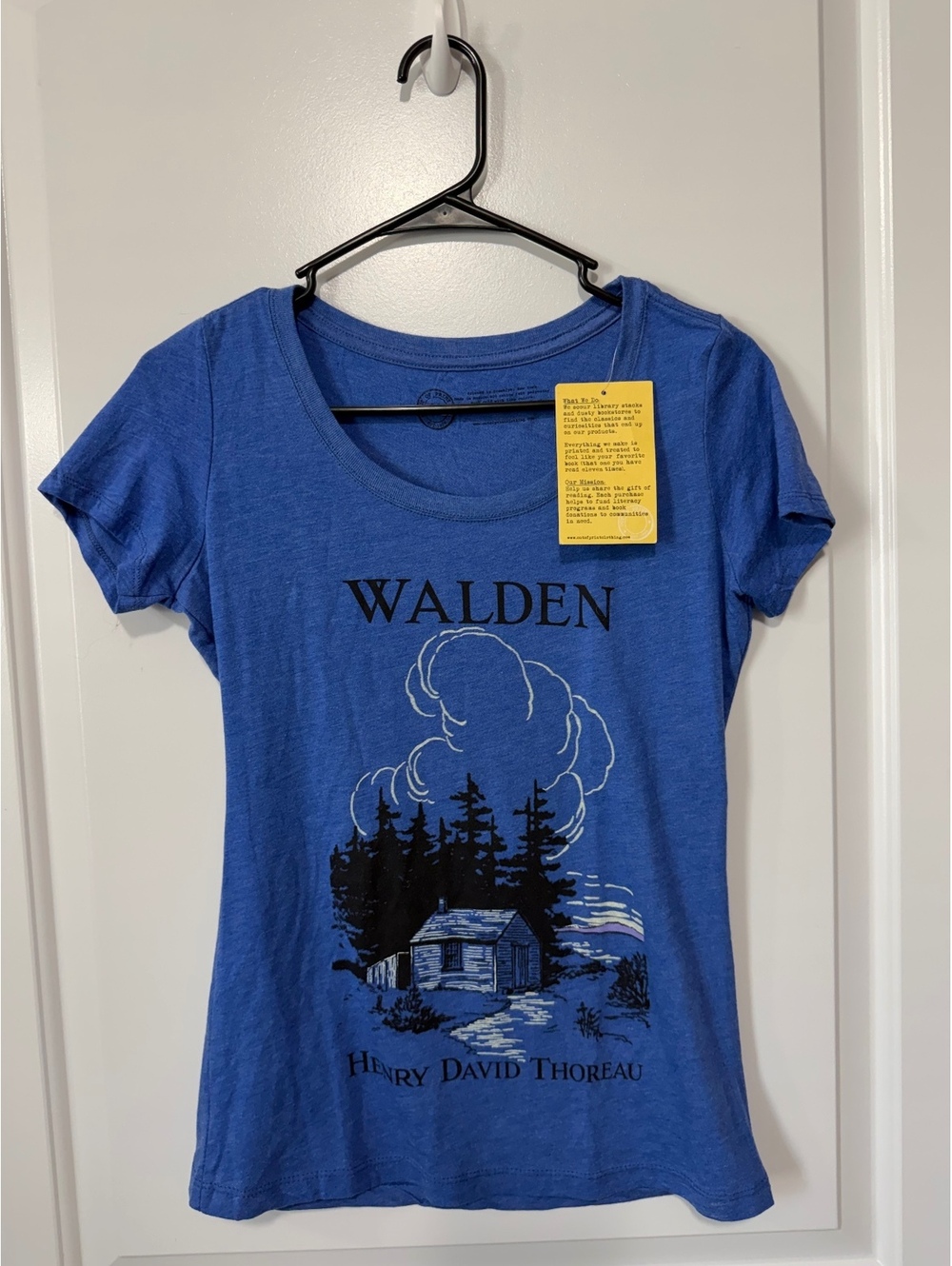 Out of Print Walden Henry David Thoreau Blue Graphic T-Shirt Medium
